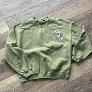 Original First Blue Ribbon Olive Crewneck Sweater
